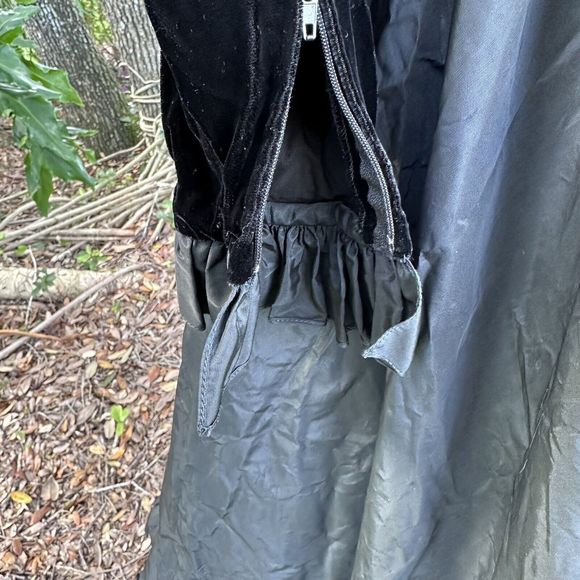Albert Capraro Couture Gown Black Ruffle Velvet Dress VINTAGE Large - Picture 4 of 9